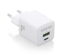 Caricatore AISENS GAN 30 W 1XUSB-C PD3.0 QC4.0 1XUSB-A QC3.0 BIANCO