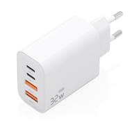 Caricatore Aisens GaN 32W 2xUSB-C PD3.0 2xUSB-A Bianco
