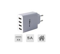 Caricatore Akashi ALT4USBAC5WH 4x USB 5A Carica Rapida Universale Bianco