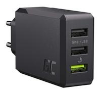 GC CHARGC03 - Caricabatterie USB, 30 W, 3 USB-A, nero