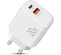 CARICATORE ALIMENTATORE SMARTPHONE TABLET IPHONE USB + USB-C PD 20W QUICKCHARGE