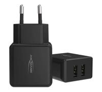 ANSMANN Caricatore USB a 2 porte da 12 W, con controllo intelligente di ricarica per smartphone, tablet, GoPro, e-book, ecc.