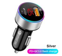 Caricatore Auto 38W PD+USB Accendisigaro Ricarica Rapida LED telefono smartphone