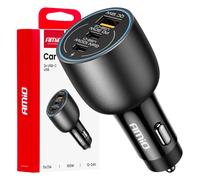 Caricatore auto AMiO 100W 2x USB-C USB-A PD QC 12/24V