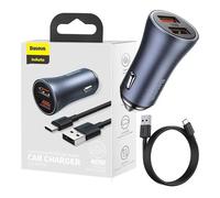 Caricatore Auto Baseus Golden Contactor Pro 40W 2x USB Grigio + Cavo USB-C 1m
