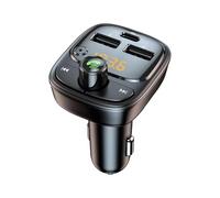 Caricatore Auto Caricabatterie Auto 30 W Bluetooth 5.3 Trasmettitore FM Adattatore Auto USB C Radio Lettore MP3 Ricevitore Audio Musicale Chiamata In Vivavoce Caricabatterie Auto