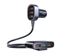 Caricabatterie rapido per auto con 5 porte USB da 6,2 A e cavo di prolunga,