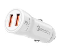 Caricatore Auto Tattico 2xUSB - A QC 3.0 3.1A - Bianco