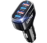 Caricatore Auto USB C,120W 4 Porte 12V 24V PD QC Carica Rapida Tipo C Caricabatt