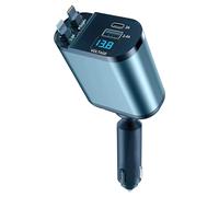 Caricatore Auto USB C 87W Retrattile, 4 Porte Adattatore Accendisigari Ricarica Rapida, Accessori Auto per Regalo Festa del Papà della Mamma, Caricabatterie Macchina Phone 16 Pro Max/Samsung/Android