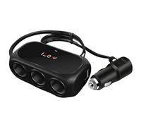 Caricatore Auto USB C, Caricabatterie Auto 120W Ricarica Rapida con Doppia Presa, Portatile Divisore Display LED Tensione Accessori Veicolo per Tablet Telefono Tutti i Dispositivi