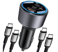 Caricatore Auto USB C da 200W, Caricabatteria Auto Accendisigari 12V-24V da 3 Porte con Cavo 100W, Compatibile con iPhone 16/15/14, Samsung Galaxy S24/23, Xiaomi, MacBook, iPad Pro, Air Mini