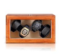 Caricatore Automatico per 3 Orologi - Motore Silenzioso, Cuscini Regolabili per Uomo e Donna, Elegante Scatola espositiva in Legno, Nero - Perfetto per Appassionati e Collezionisti di Orologi