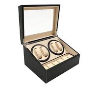 Caricatore automatico per orologi 4 + 6 orologi, stile vintage, nero, 30,5 x 22,9 x 18 cm, per la conservazione e la presentazione di orologi e altri piccoli oggetti, Nero