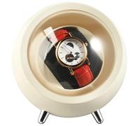 Caricatore automatico per orologi con 1 orologio, caricaorologi automatico, scatola per orologi automatici con funzionamento a batteria o alimentatore di rete, per uomini e donne, colore: bianco