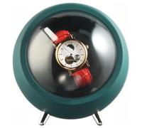 Caricatore automatico per orologi con 1 orologio, caricaorologi automatico, scatola per orologi automatici con funzionamento a batteria o alimentatore di rete, per uomini e donne, colore: verde, verde