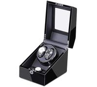 Caricatore automatico per orologi per 2 orologi, 3 alloggiamenti, adattatore per motore silenzioso e guscio in legno alimentato a batteria, vernice per pianoforte, esterno. È così gentile da parte tua