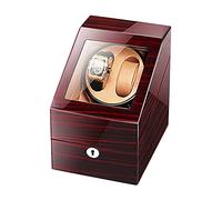 Caricatore Automatico per Orologi per 2 Orologi + 3 contenitori Custodia in Legno per riporre Gli Orologi Vernice per Pianoforte Esterno Motore Silenzioso Doppia Alimentazione Espo