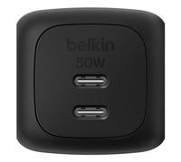 Belkin BoostCharge 50W Dual USB-C PD PPS Nero Caricatore GaN compatto e rapido