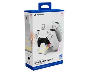 Caricatore bianco doppio caricatore Afterglow Wave per Playstation 5