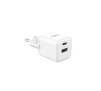 Caricatore CA WE GaN 1 porta USB e 1 porta USB-C - 30W - Compatibile con Power Delivery 3.0 - Formato mini - Bianco - Nouvo