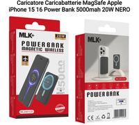 Caricatore Caricabatterie MagSafe Apple iPhone 15 16 Power Bank 5000mah 20W NERO