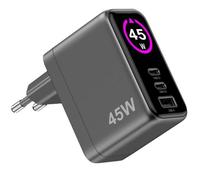 Caricatore Celly TCSCREEN2C1A45W 45W 2 Porte USB-C GaN Nero