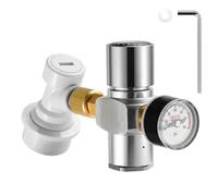 Caricatore Co2 for fusti di birra da 1pc, mini regolatore di Co2 0-60PSI, dispenser portatile di Co2 con blocco a sfera disconnessione rapida for fusti di birra fatti in casa(Set)