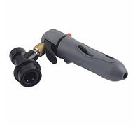 Caricatore CO2 per Keg, Iniettore Gas da 16g, Valvola Ball Lock Nera, Compatto e Portatile - Facile da Usare, Perfetto per Homebrew e Distributori di Birra Artigianale (Grigio)
