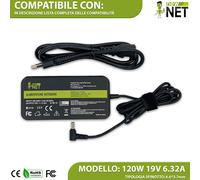 Caricatore compatibile con ASUS 0A001-00064600 A15-120P1A 120W 19V 6,32A
