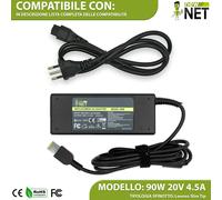 Caricatore compatibile con Lenovo 0B46995 45N0248 ADLX65NLC3A 20V 4,5A 90W