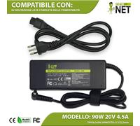 Caricatore compatibile con Lenovo Ideapad S405 S500 U300E U300S 20V 4,5A 90W