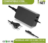 Caricatore compatibile con Microsoft Surface laptop 3 44W 15V 2,58A