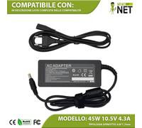 Caricatore compatibile con Sony Vaio SVP1321S1E SVP132A1CV 45W 10,5V 4,3A