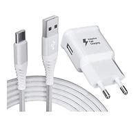 Caricatore con cavo di Ricarica USB C Nylon Tipo C cavo 2 m Ricarica Rapida per Samsung Galaxy S21 S20 S8 S8+ S9 S9+ S10 S10 Plus A12 A20 A50 A51 A71 Note 8 Ricambio Originale Caricatore Rapido