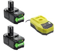 Caricatore da 18 V con batteria da 6 Ah per Ryobi, Battery One + P108 P109 P102 P103 P105 P107 RB18L50 RB18L40 RB18L25 RB18L15, alimentatore P117 con batteria di ricambio da 18 V 6000000 mAh