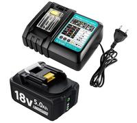 Caricatore da 18 V con batteria per Makita BL1830B BL1840 BL1850 BL1850B BL1860 BL1860B BL1815 LXT-400,18 V 5000 mAh con alimentatore di rete DC18RC 3A