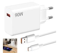 Caricatore da 90 W, alimentatore USB C con cavo di ricarica 6 A, tipo C, 2 m, Hypercharge per Xiaomi 15 Ultra 15 Pro 14T 14 14 Ultra 13T Redmi Note 14 13 12 11Pro