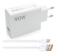 Caricatore da 90 W con cavo USB-C per Xiaomi Redmi Note 14 Pro 5G, adattatore di ricarica rapida 6A, caricatore rapido USB per telefoni cellulari, caricabatterie per Xiaomi iPad 6S, iPad 7, 6, 5, Poco