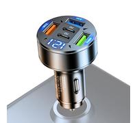 Caricatore da auto - 100 W display digitale USB | 5 porte Smart Chip Protezione | Caricatore multiplo per auto con monitoraggio della tensione - Ricarica rapida per smartphone, tablet