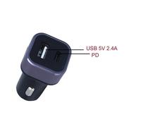 Caricatore Da Auto 2 Porte USB C PD USB-A 2,4A Ricarica Rapido Massimo 32W Quadr