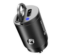 Caricatore da auto 30W doppia porta USB-C Power Delivery compatto Swissten nero