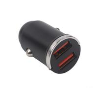 Caricatore da auto a doppia porta con uscita da 36 W per qc3.0 PD, compatibile con telefoni cellulari e tablet, corpo in lega resistente ai graffi, 12 V 24 V (C)