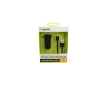 Caricatore da auto a molla 1Usb+cavo 1A Usb/Micro-Usb 1M Nero - Nouvo