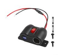 Caricatore da auto con doppia presa USB da 12 V/24 V, 36 W, PD3.0 + 18 W QC3.0, ricarica rapida con voltmetro LED e fusibile integrato da 15 A per auto, camion, SUV, camper