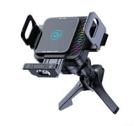 Caricatore da auto wireless da 15 W, supporto per telefono con bloccaggio automatico, ricarica induttiva, pieghevole, girevole a 360°, per iPhone e Android, installazione presa d'aria