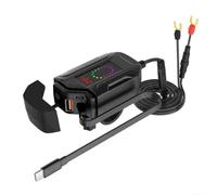 Caricatore da moto Dual PD Quick Charge LED voltmetro impermeabile presa per manubrio