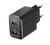 Caricatore da Muro Doppio USB-A QC 3.0 + USB-C Power Delivery 20W Akashi Nero