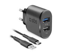 SBS Kit di ricarica da viaggio USB con cavo Type-C