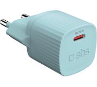 SBS Caricatore caricabatterie con materiali riciclati GRS, porta USB-C, 25 Watt, presa europea, eco-friendly, ideale per smartphone Android, iPhone, tablet, auricolari, speaker, smartwatch